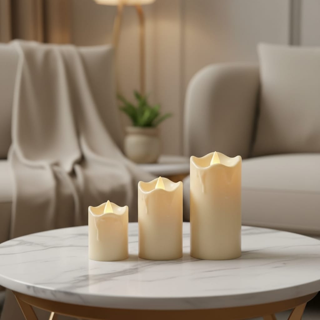 Led Candle Lights (Set of 3)