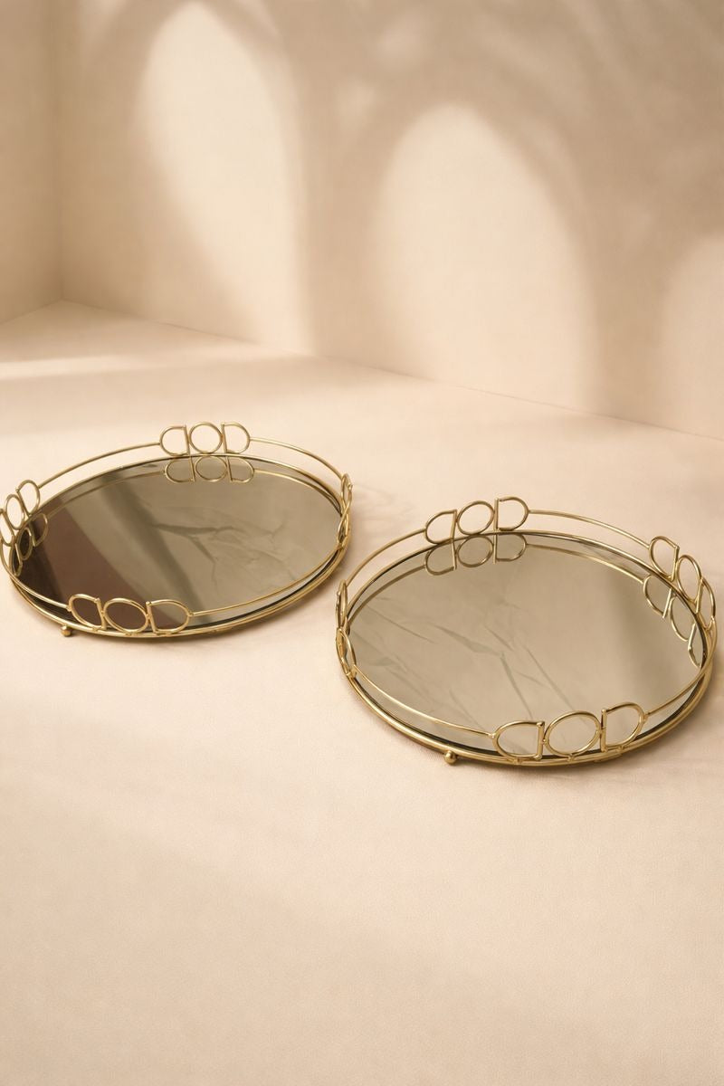 Set of 2 Imperial Gold Serving Tray