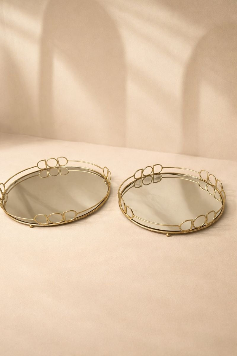 Set of 2 Imperial Gold Serving Tray