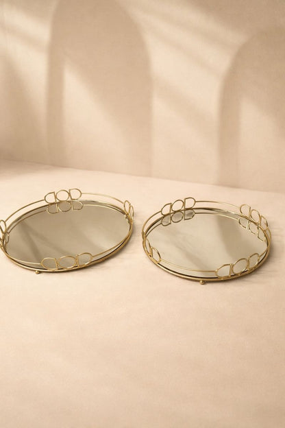 Set of 2 Imperial Gold Serving Tray