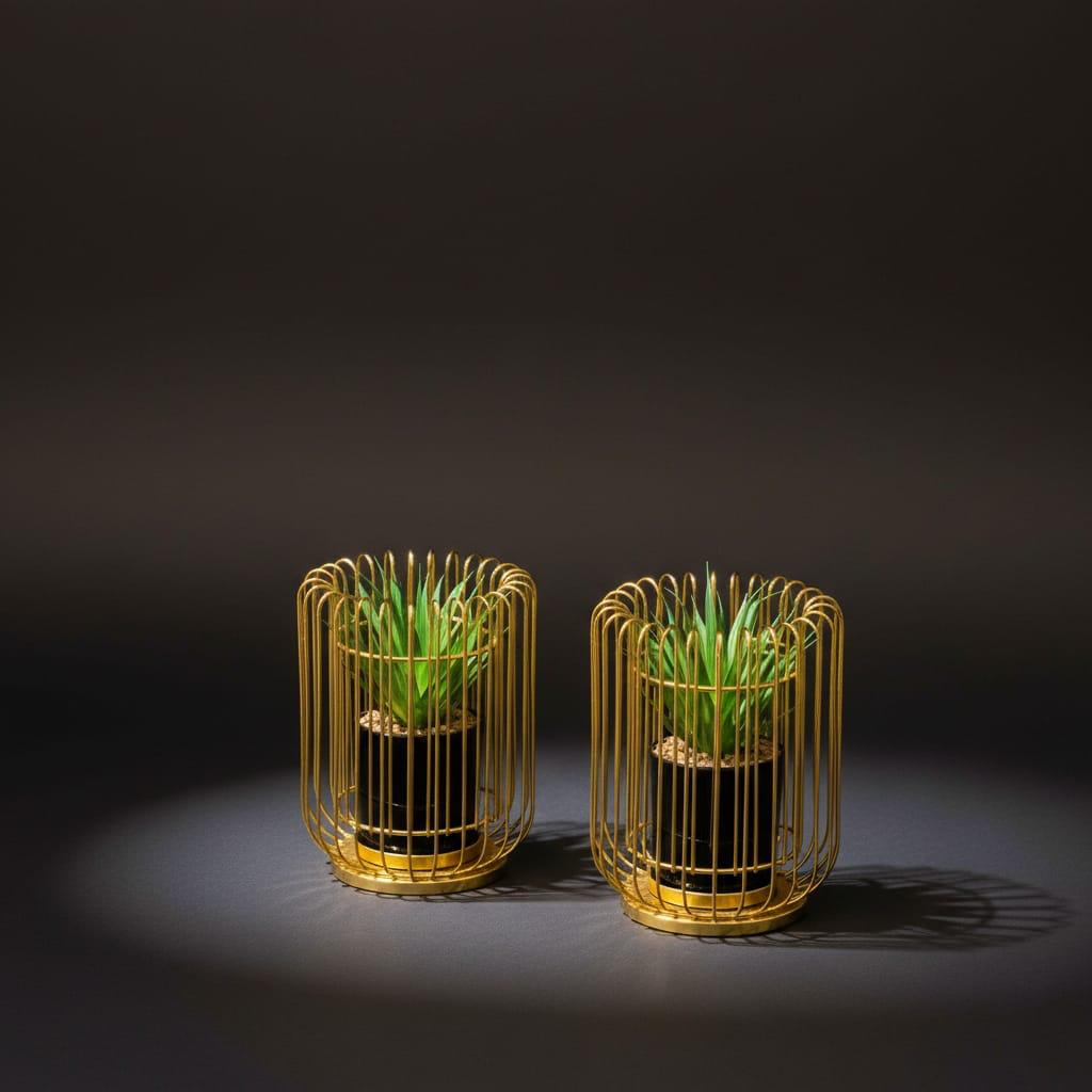 SET OF 2 GLIDED GARDEN PLANTERS