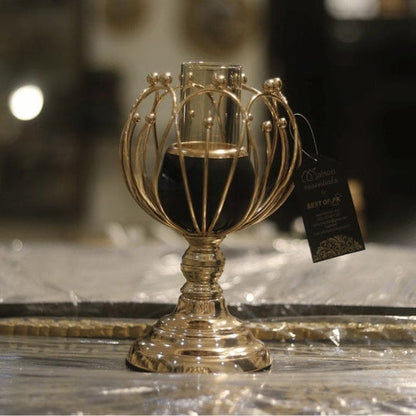 SET OF 2 VELVET NIGHT CANDLE HOLDERS