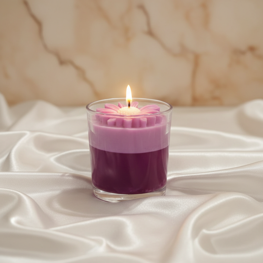 Daisy Flower Glass Candle