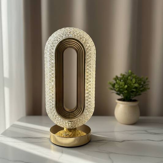 Led Oval Crystal Table Lamp