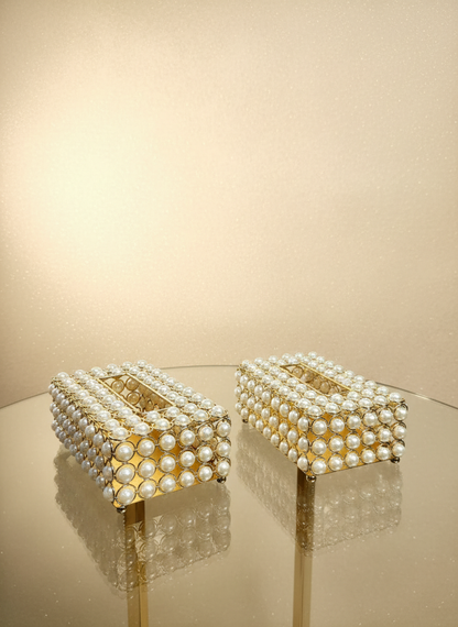 Golden Glimmer Pearl Tissue Box