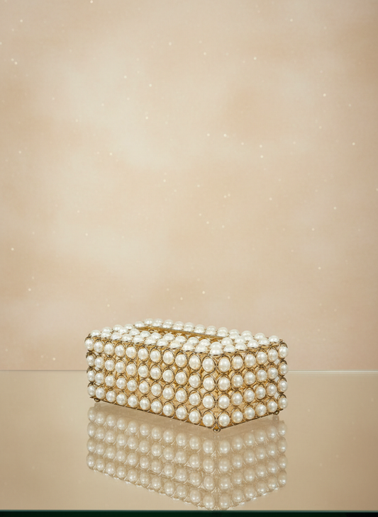 Golden Glimmer Pearl Tissue Box