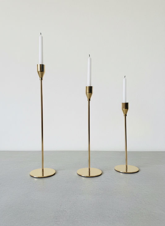 GOLDEN CANDLE HOLDER (SET OF 3 )